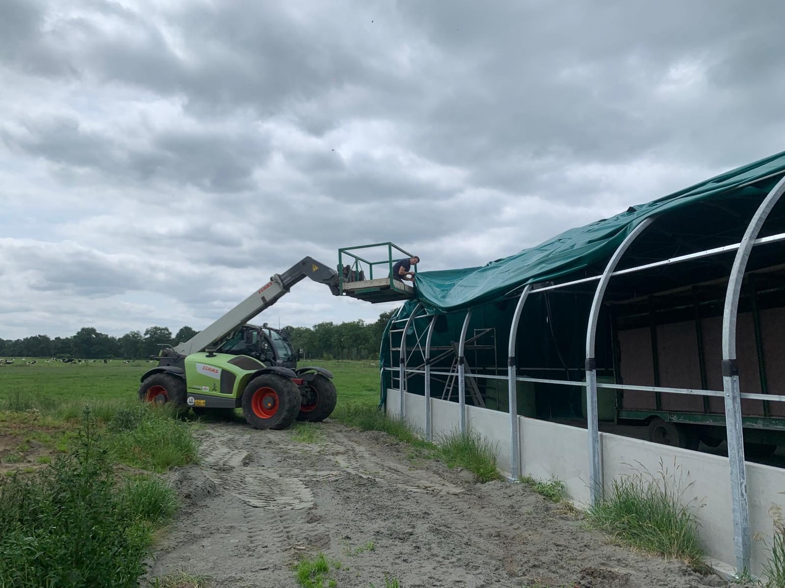 Opbouw Smart Tentstal over sleufsilowanden in Enschede